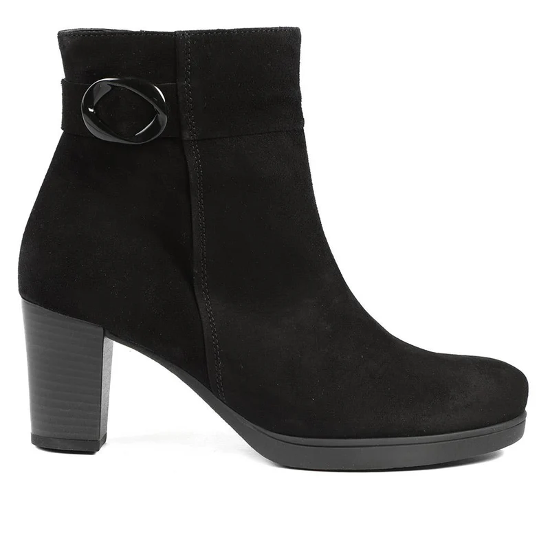 Gabor Wide Fit Leather Block Heel Ankle Boots - GAB42547 / 329 078