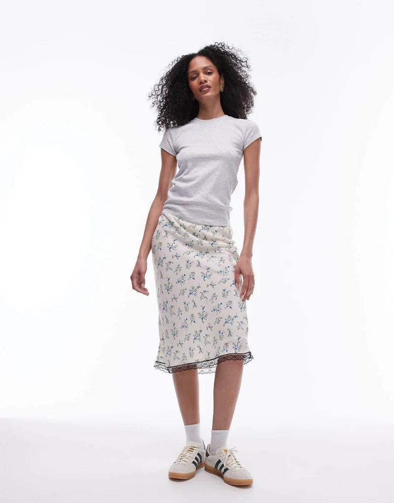 Topshop everyday tee in grey marl