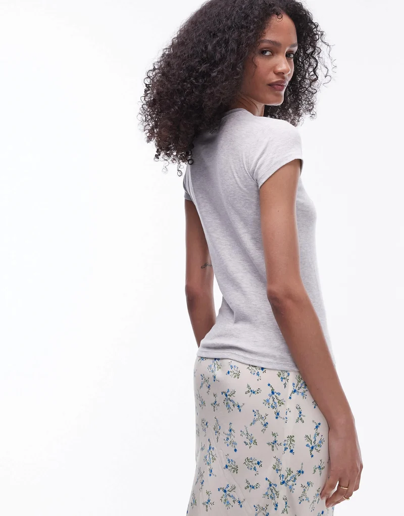 Topshop everyday tee in grey marl