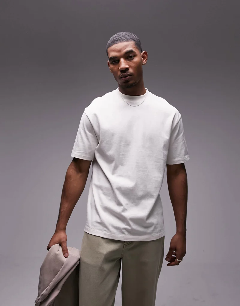 Topman oversized fit t-shirt in ecru