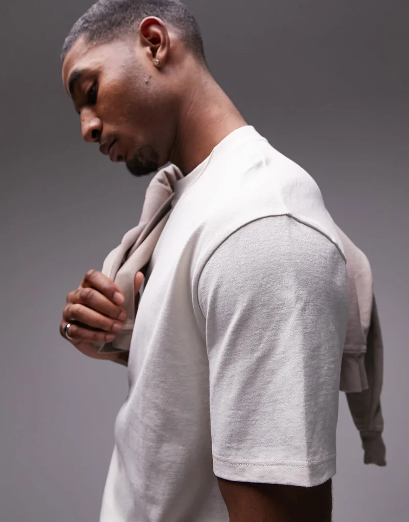 Topman oversized fit t-shirt in ecru