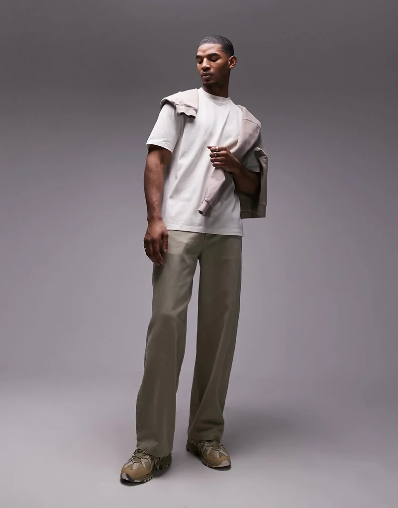Topman oversized fit t-shirt in ecru