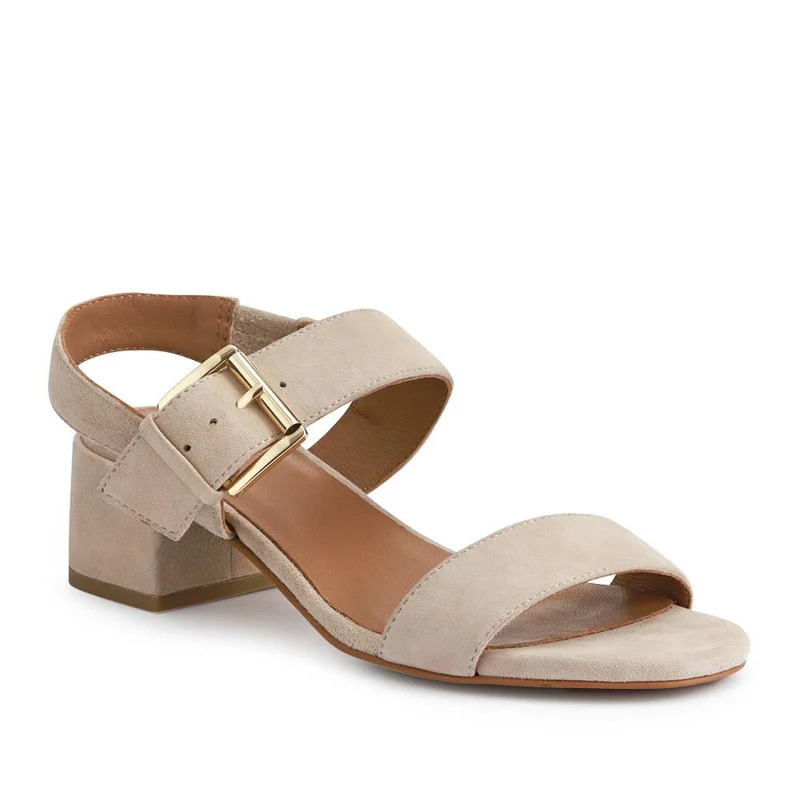 Kassidy2 Smart Block-Heel Sandals - KASSIDY2 / 327 390 - Sand Suede