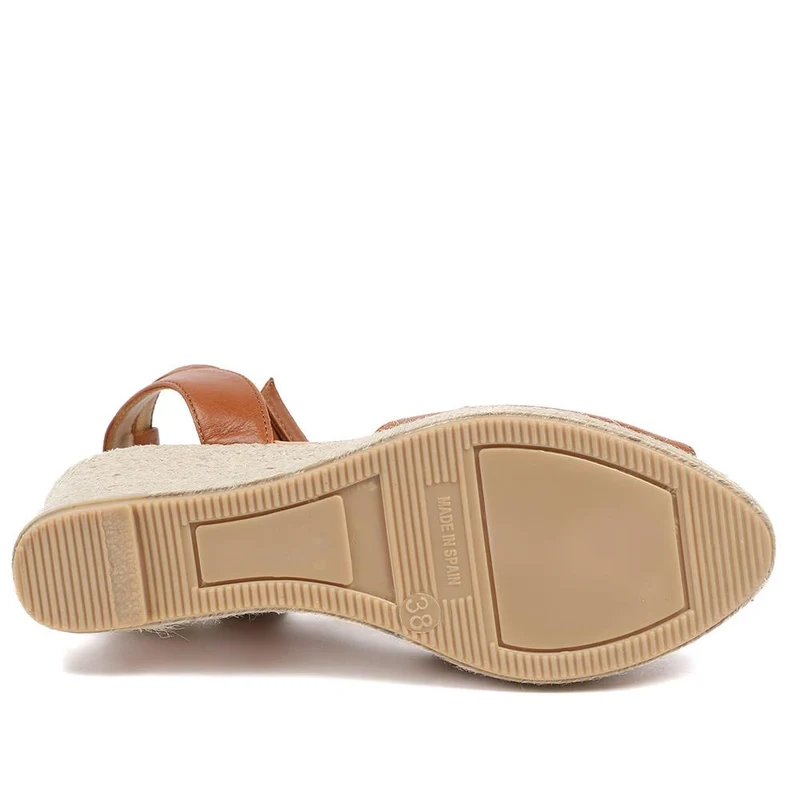 Marchesa Leather Wedge-Heeled Sandals - MARCHESA / 327 169 - Tan Leather