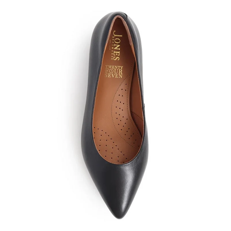 Sunstone Wide Leather Court Shoes - SUNSTONEWIDE / 325 775 - Black