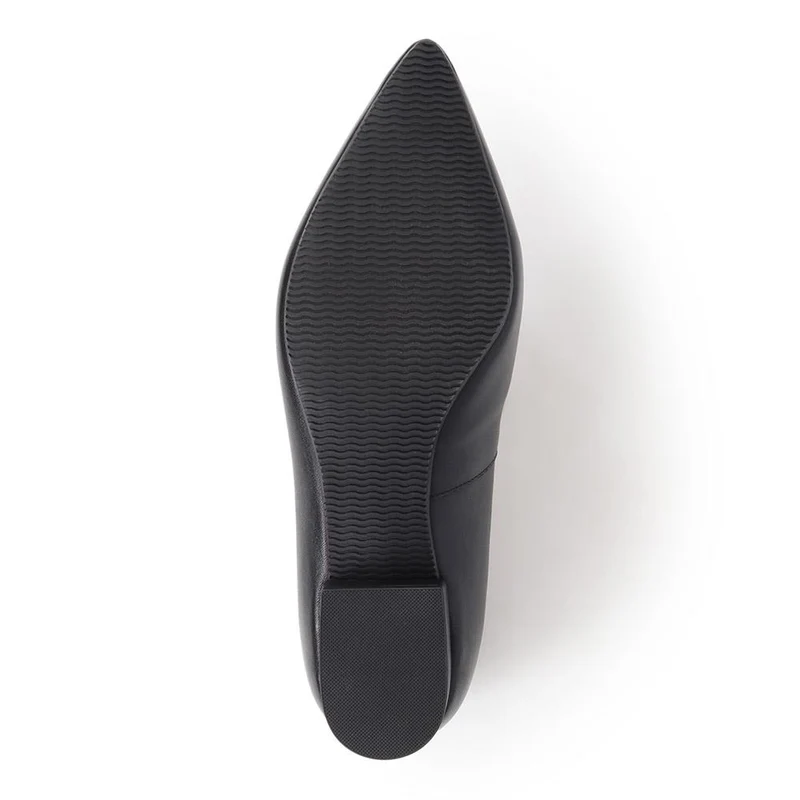 Sunstone Wide Leather Court Shoes - SUNSTONEWIDE / 325 775 - Black