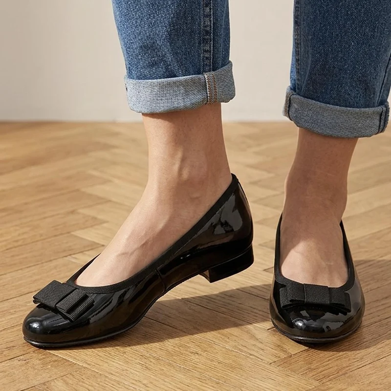 Soleil Wide Leather Ballet Pumps - SOLEILWIDE / 325 773 - Black