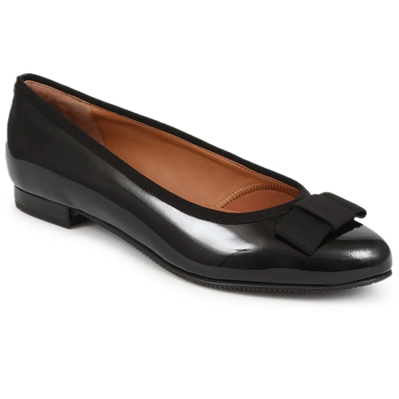 Soleil Wide Leather Ballet Pumps - SOLEILWIDE / 325 773 - Black