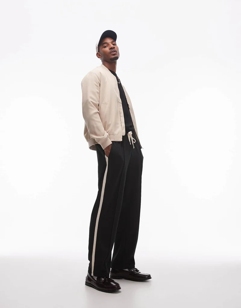 Topman lightweight bomber jacket in beige