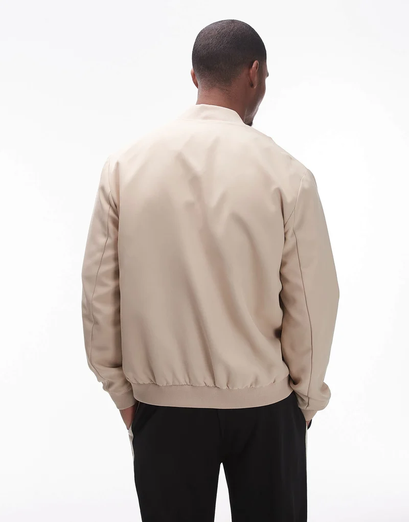 Topman lightweight bomber jacket in beige