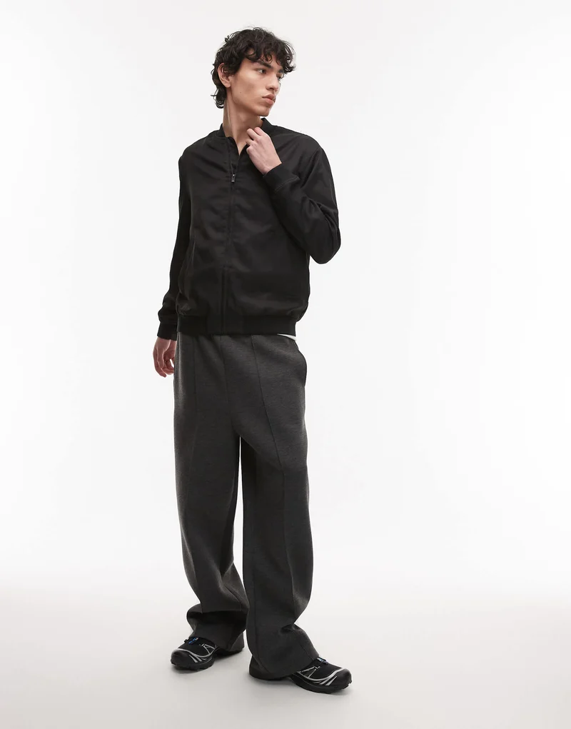 Topman lightweight bomber jacket in black