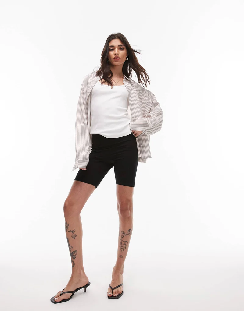 Topshop basic legging short in black