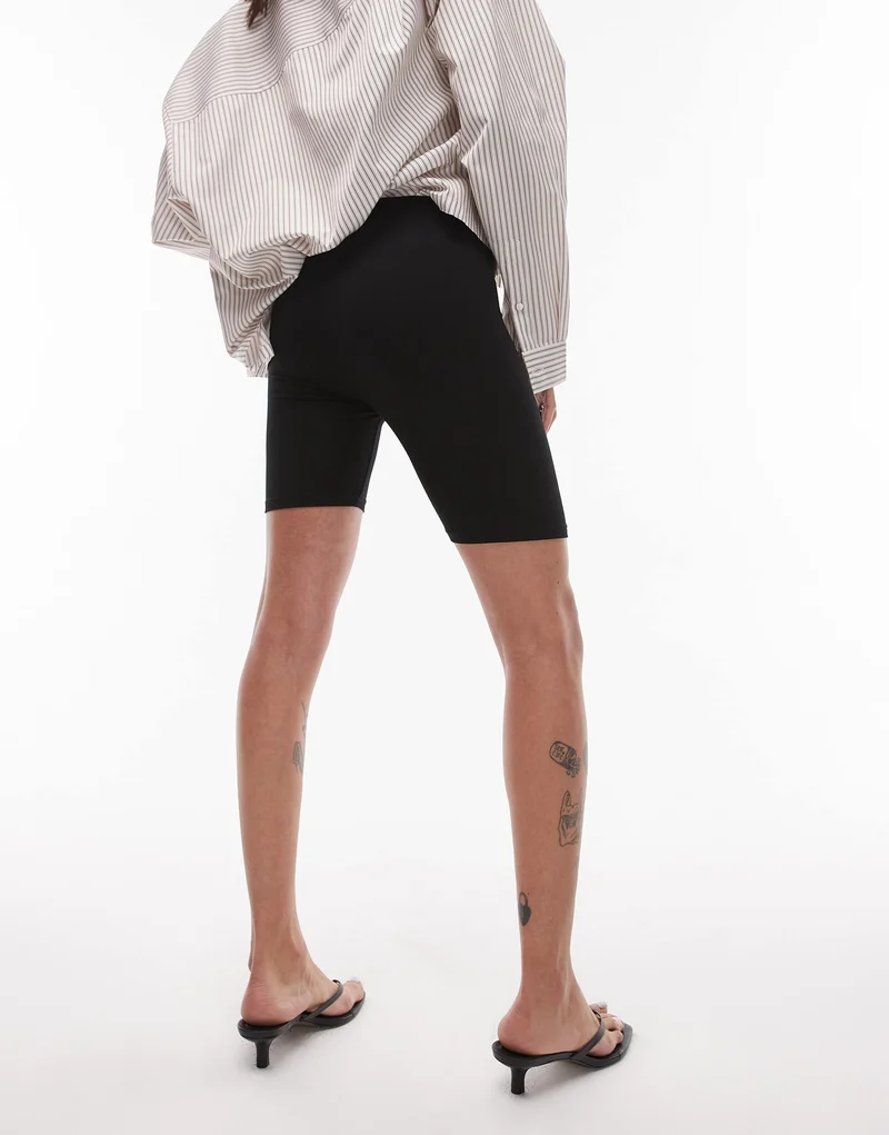 Topshop basic legging short in black
