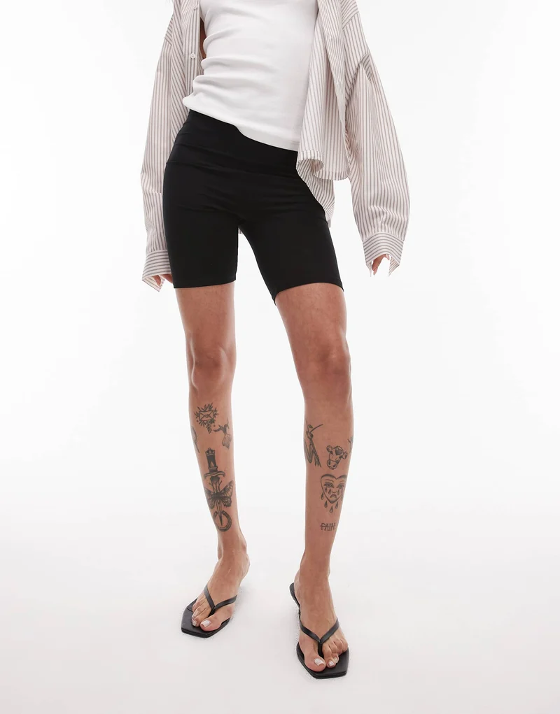 Topshop basic legging short in black