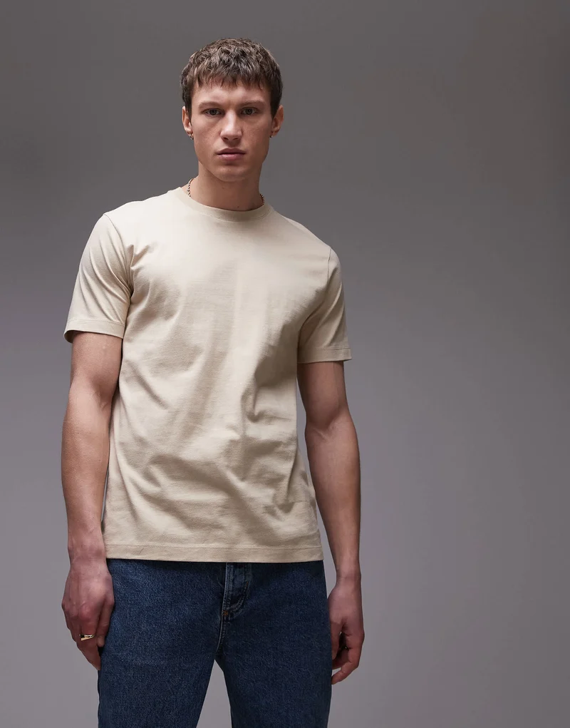 Topman regular fit t-shirt in stone