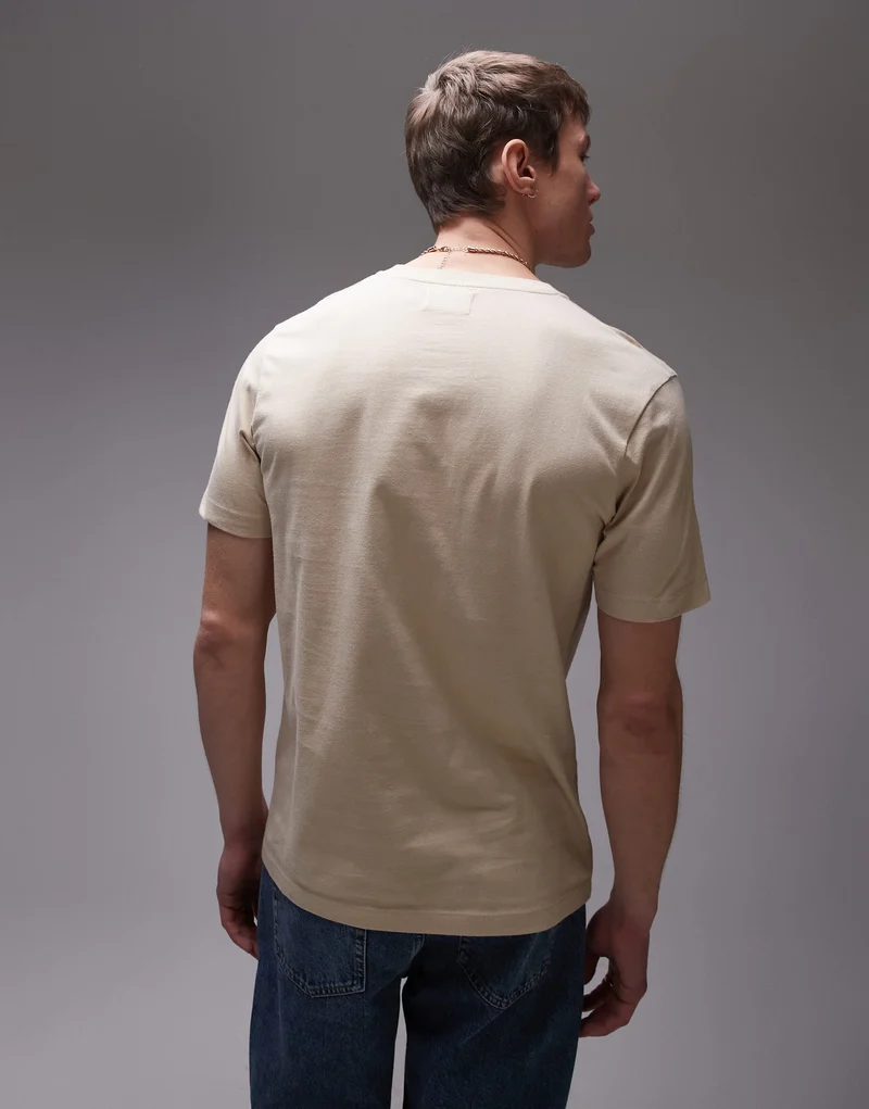 Topman regular fit t-shirt in stone