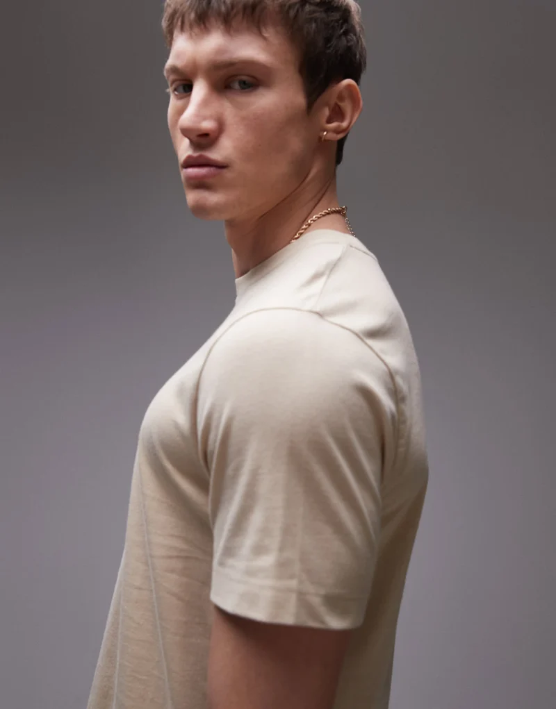 Topman regular fit t-shirt in stone