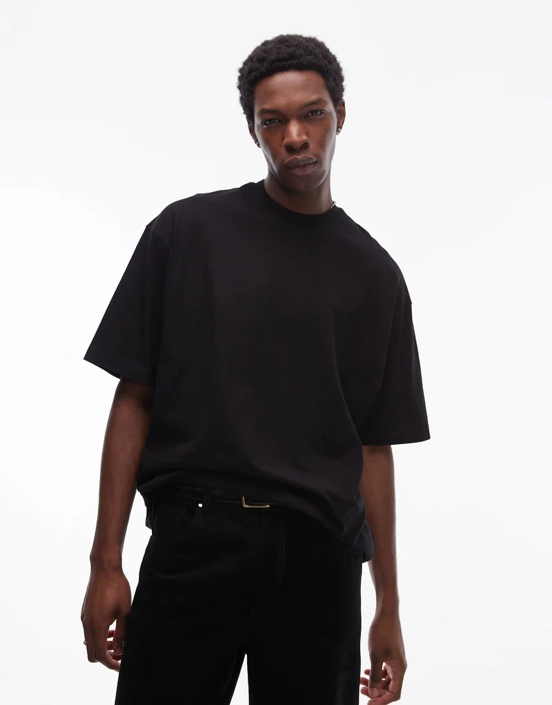 Topman extreme oversized fit t-shirt in black