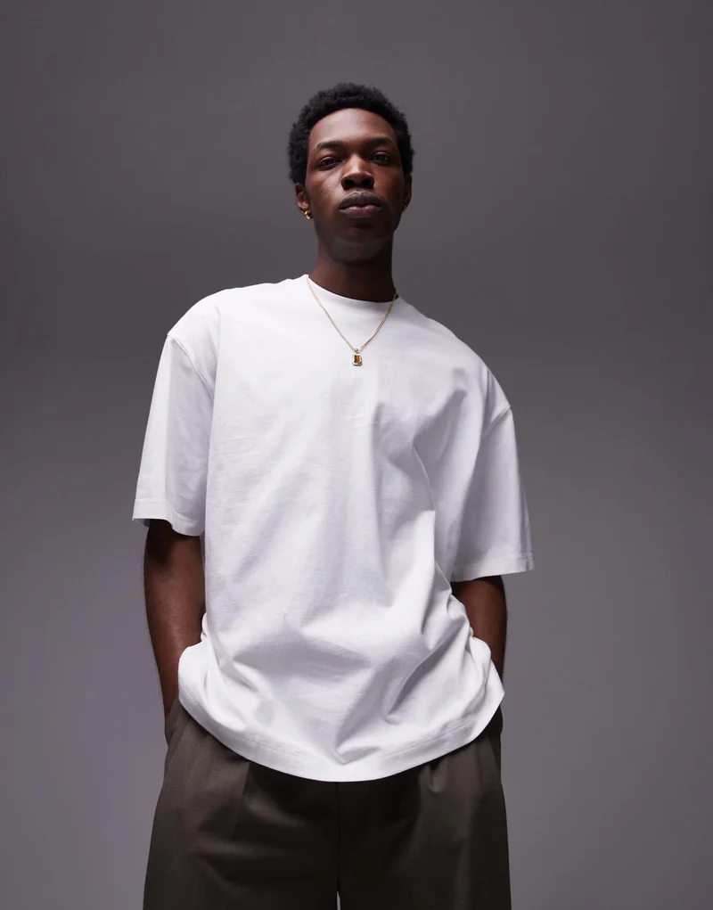 Topman extreme oversized fit t-shirt in white