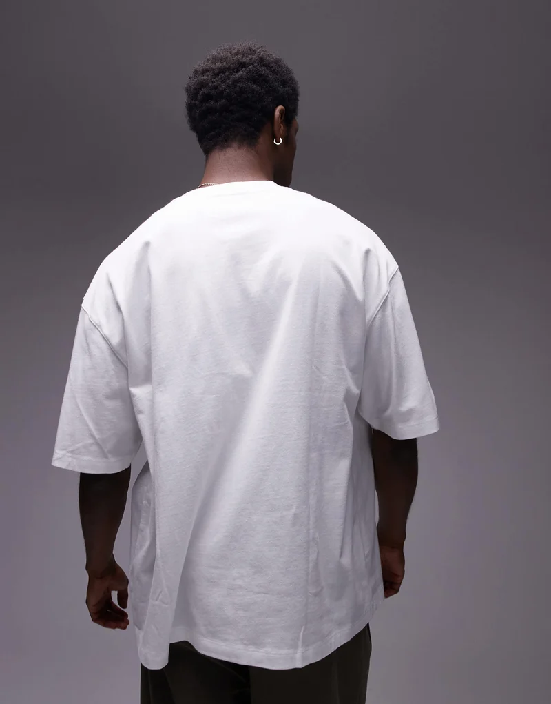 Topman extreme oversized fit t-shirt in white
