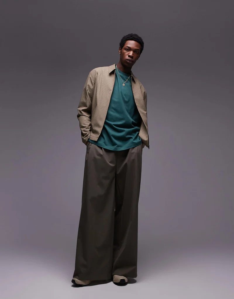 Topman extreme oversized fit t-shirt in dark green