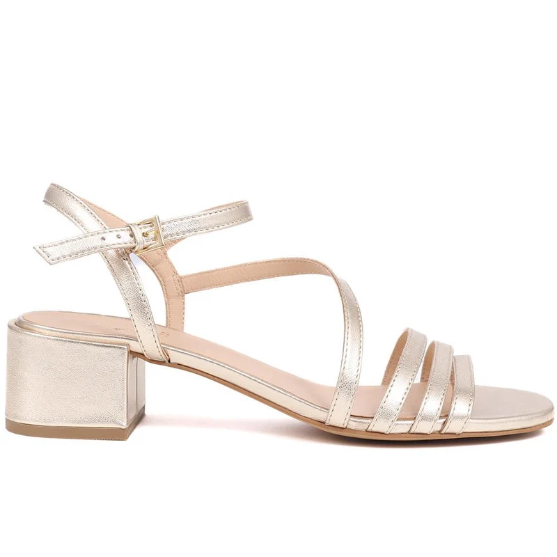 Ginette2 Heeled Leather Sandals - GINETTE2 / 325 061