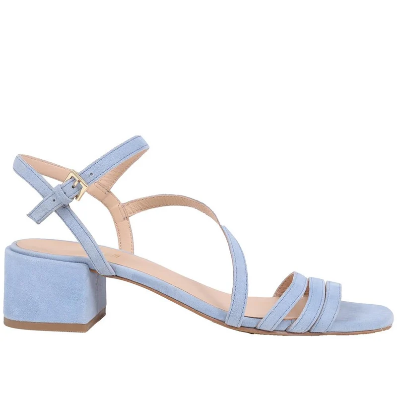 Ginette2 Heeled Leather Sandals - GINETTE2 / 325 061 - Pale Blue