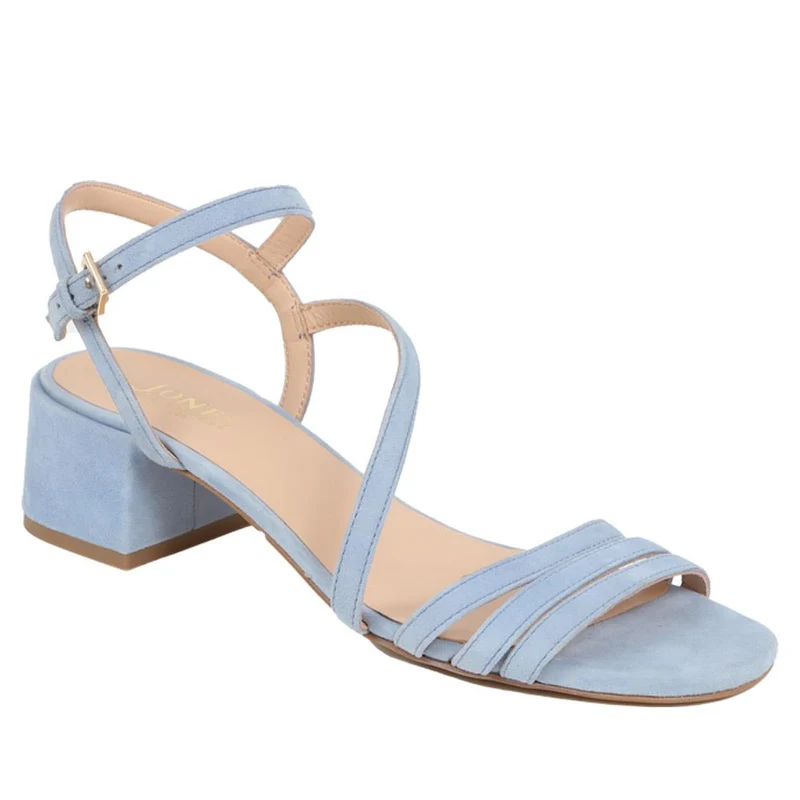 Ginette2 Heeled Leather Sandals - GINETTE2 / 325 061 - Pale Blue
