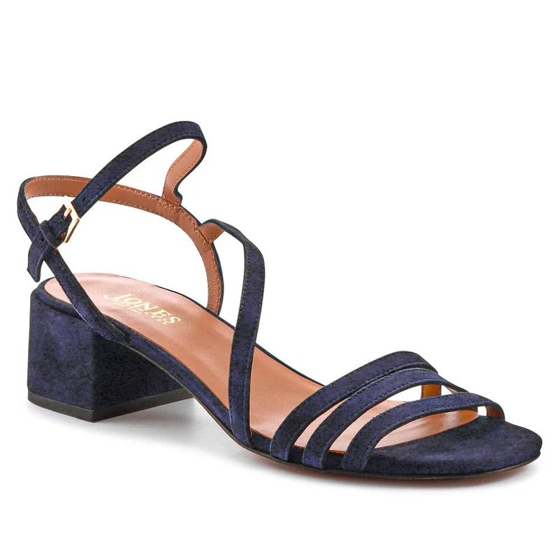 Ginette2 Heeled Leather Sandals - GINETTE2 / 325 061 - Navy