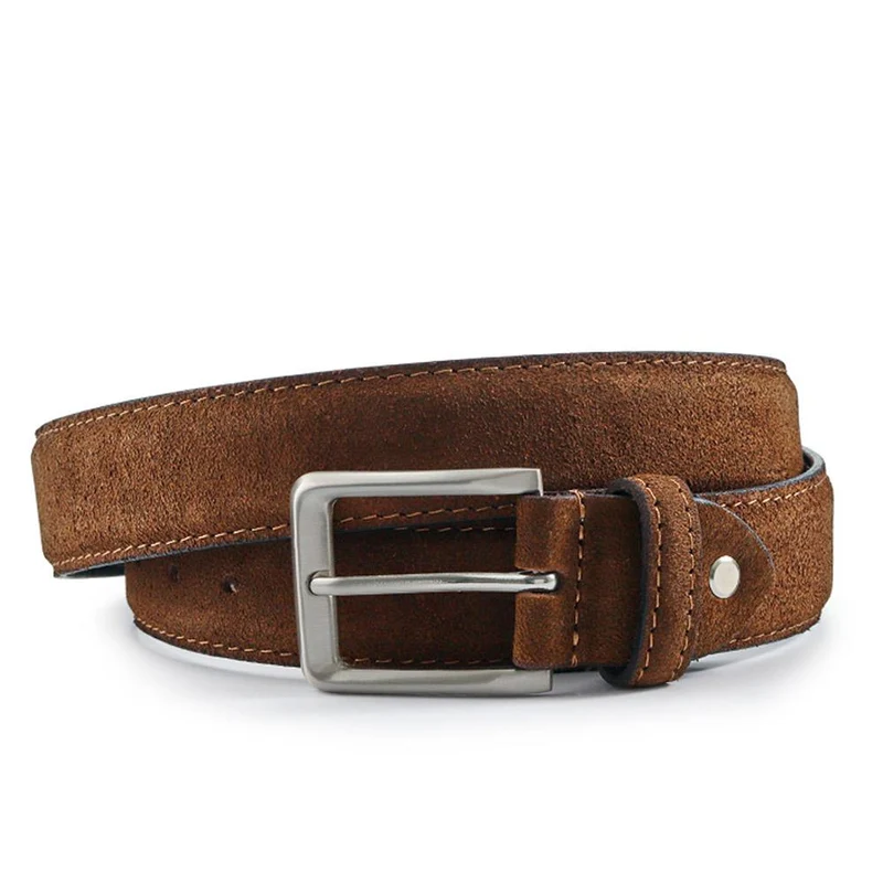 Unison Leather Belt - UNISON / 327 155 - Dark Brown Suede