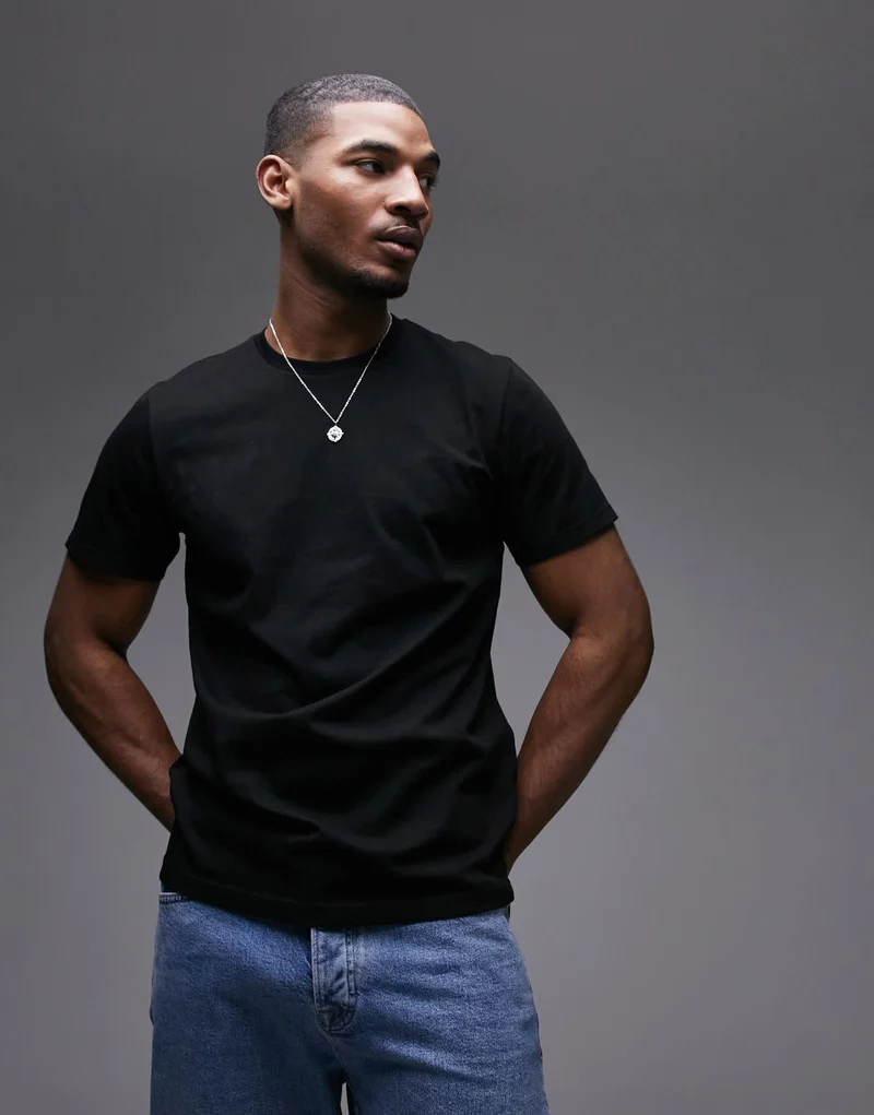 Topman regular fit t-shirt in black