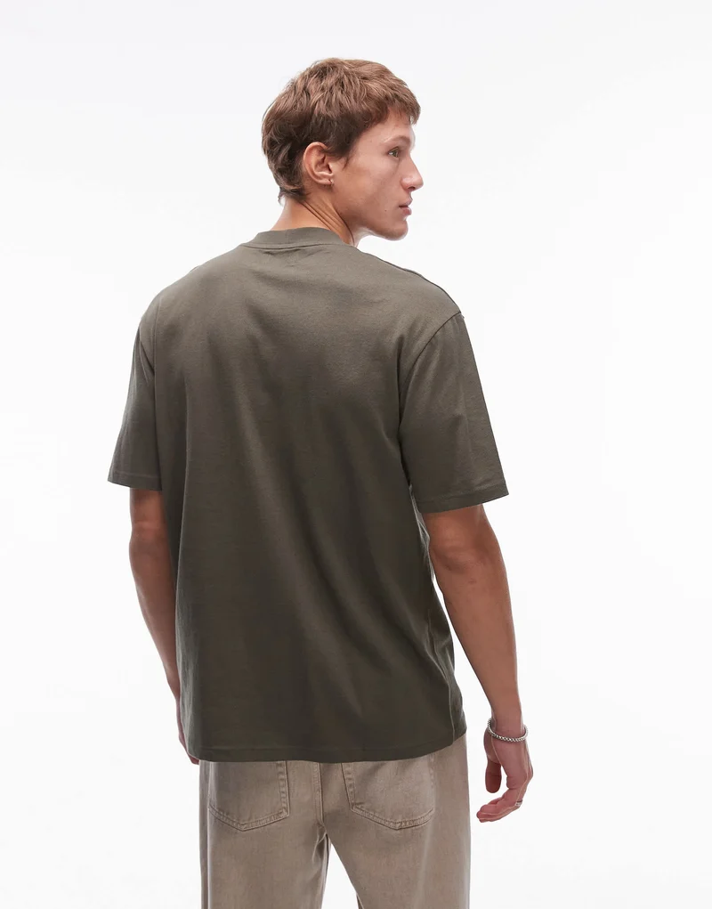 Topman oversized fit t-shirt in khaki