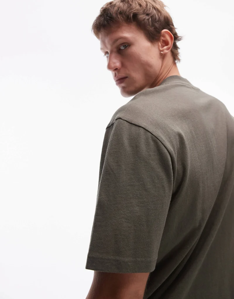 Topman oversized fit t-shirt in khaki