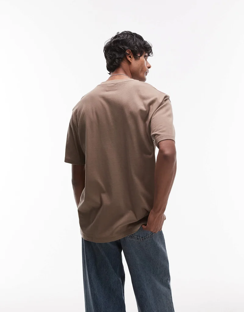 Topman oversized fit t-shirt in brown