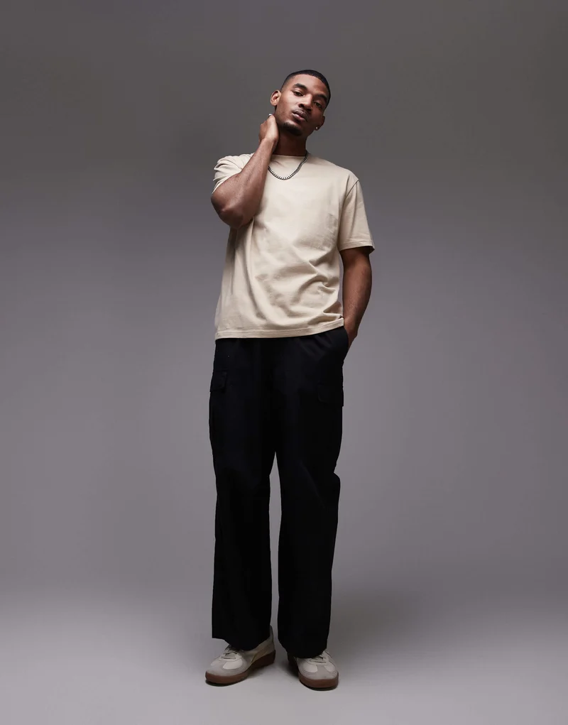 Topman oversized fit t-shirt in stone