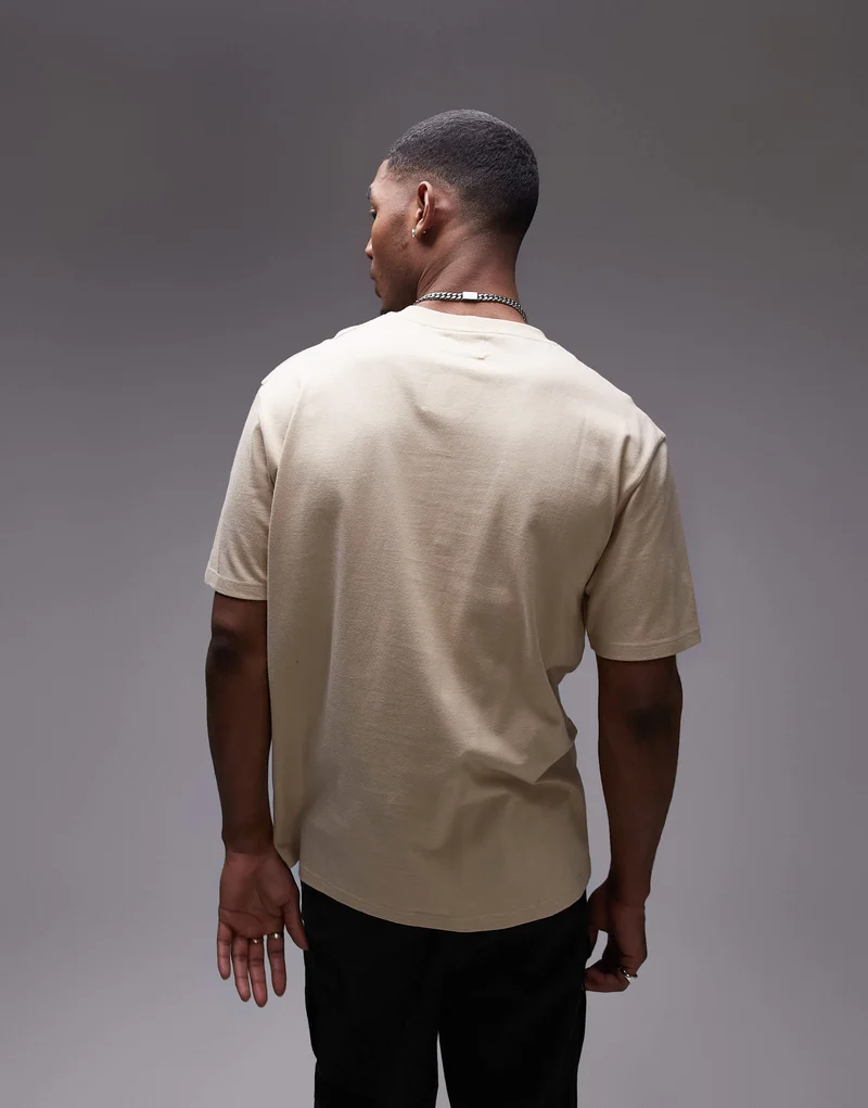 Topman oversized fit t-shirt in stone