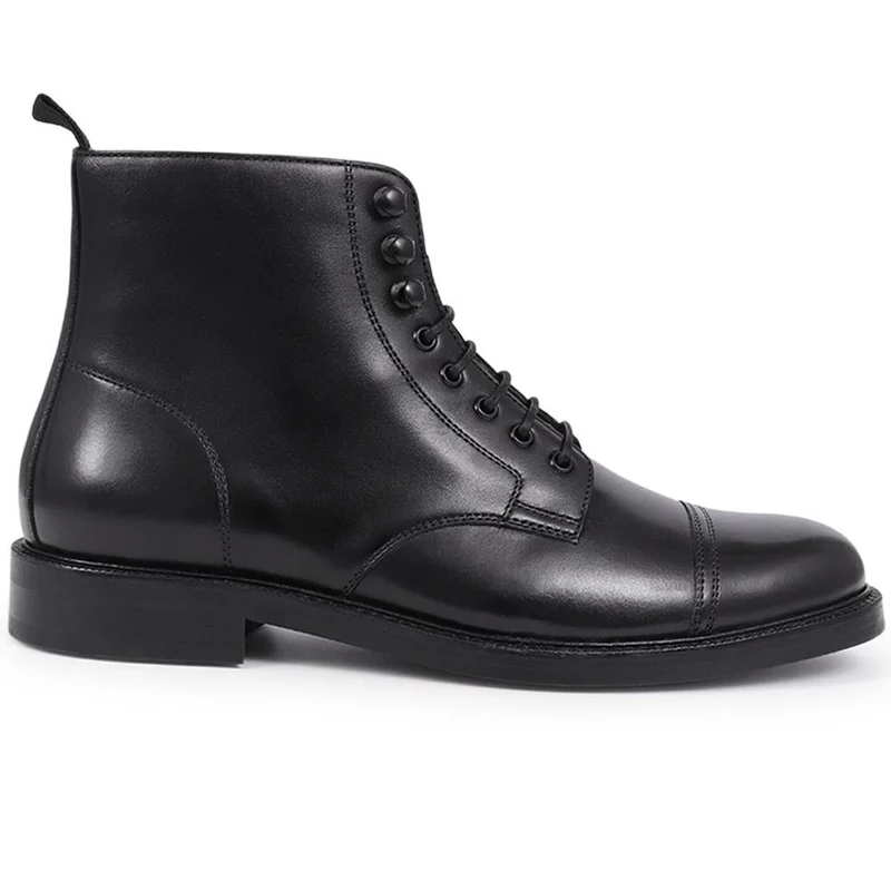 Finch Leather Lace-Up Boots - FINCH / 325 742 - Black