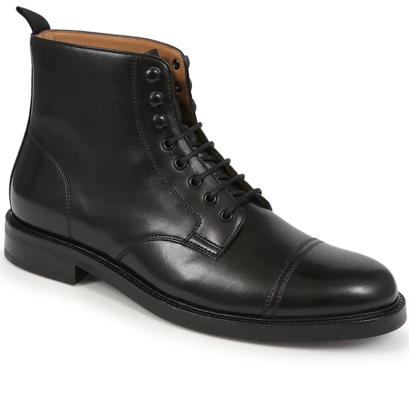 Finch Leather Lace-Up Boots - FINCH / 325 742 - Black