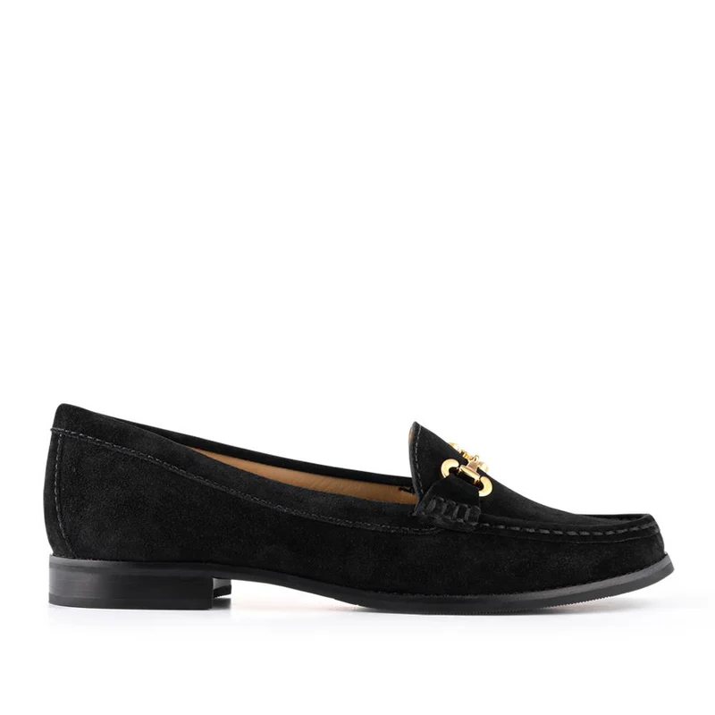 Lex Suede Leather Loafers - LEX / 328 249 - Black Suede