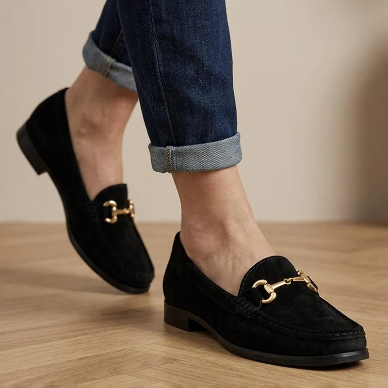 Lex Suede Leather Loafers - LEX / 328 249 - Black Suede