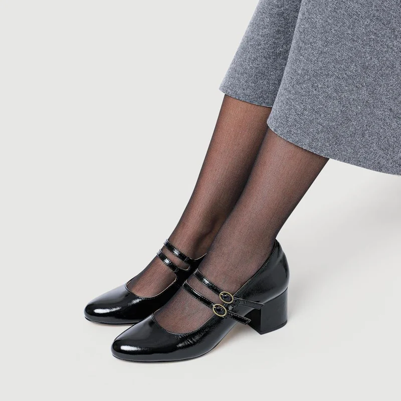 Xanthi Heeled Mary Janes - XANTHI / 325 044 - Black Patent