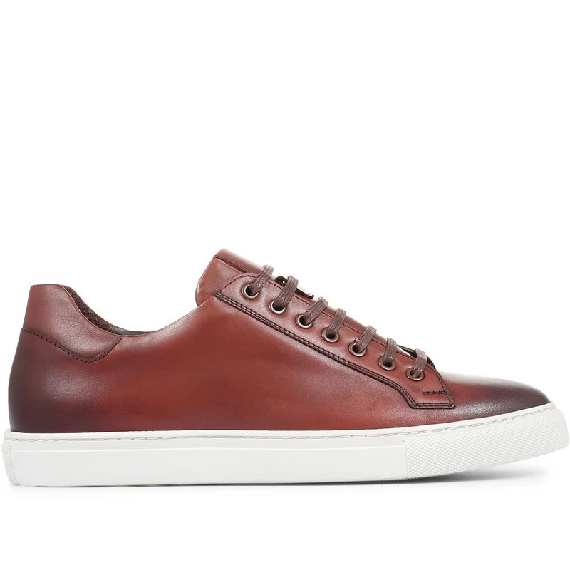 Simon Leather Men's Trainers - SIMON / 319 270 - Cognac Leather