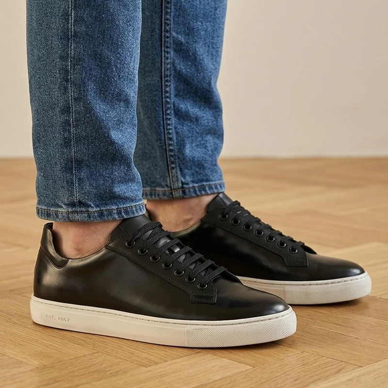 Simon Leather Men's Trainers - SIMON / 319 270 - Black Leather