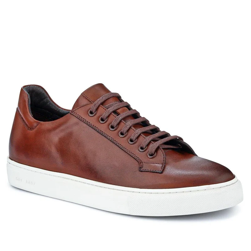 Simon Leather Men's Trainers - SIMON / 319 270 - Cognac Leather