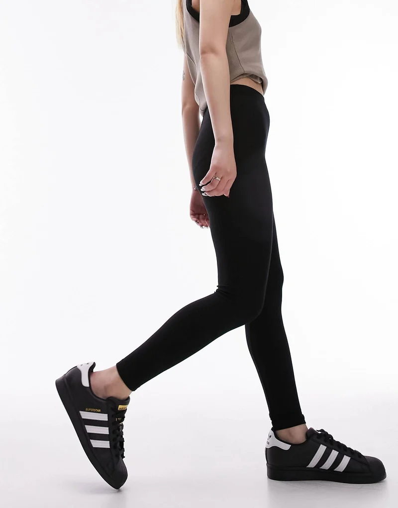Topshop Petite basic ankle legging in black