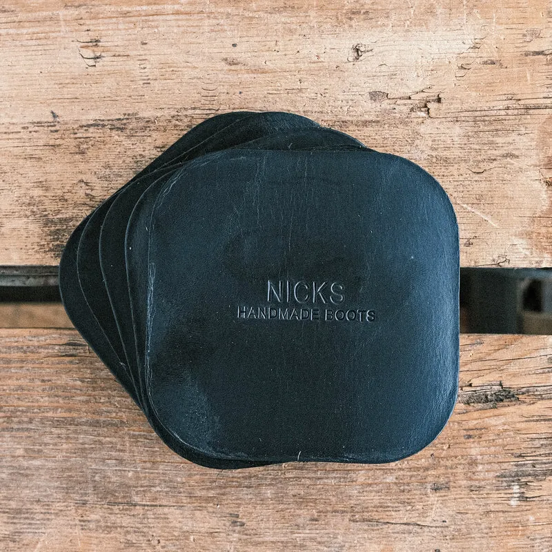Wickett & Craig Heavy Duty Belt Leather Coasters (12–15oz, 5 Pack)