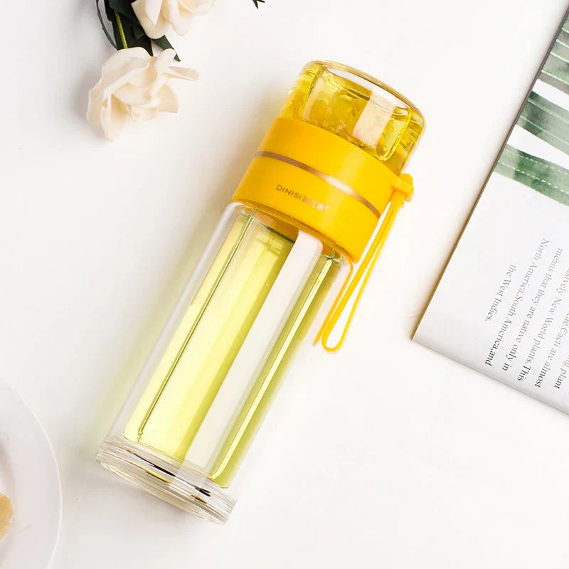 ThermoTea Glasflasche mit Edelstahl-Infuser