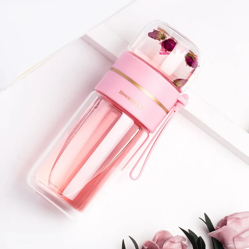 ThermoTea Glasflasche mit Edelstahl-Infuser