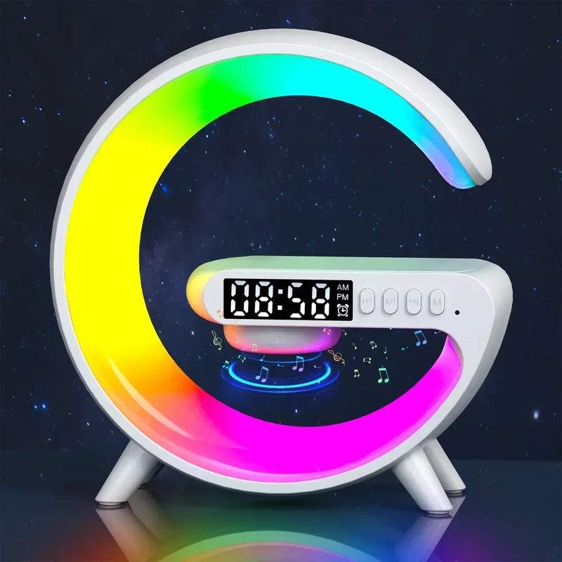 Multifunktionale kabellose Ladestation mit RGB-Licht und Bluetooth-Lautsprecher