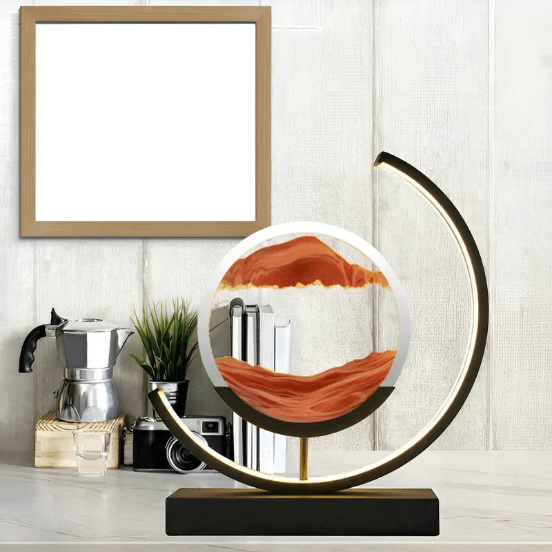 Sandalux Tischlampe – LED-Tischleuchte mit beweglichem Sandeffekt